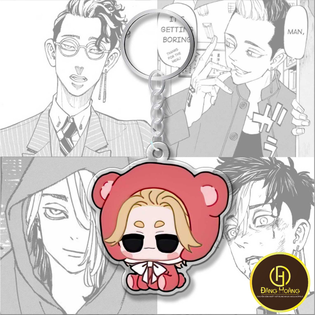 Móc khóa Tokyo Revengers Chibi Gấu bông dễ thương nhân vật Mikey Izana Ran Rindou