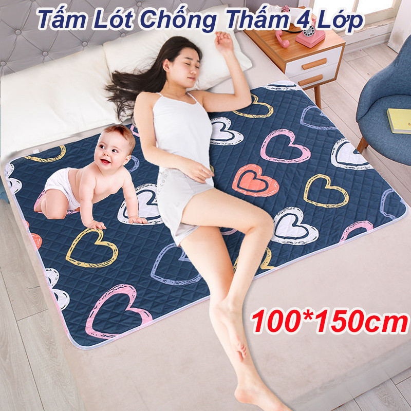 Tấm Lót Chống Thấm 4 Lớp，Nệm kinh nguyệt, Tấm lót thay bỉm，Cho Em Bé Và Người Già，Mềm mại và thoải mái