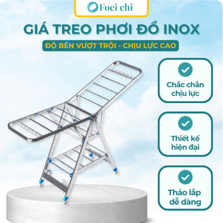Giàn Phơi Quần Áo Buna Chữ A Inox Cao Cấp, Kiểu Dáng Sang Trọng - Kệ Chữ A Gấp Gọn Thông Minh