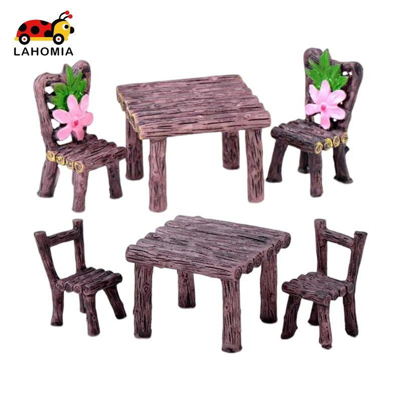 Amart2010 Bộ ghế bàn thủ công bằng nhựa Trang trí cho đường phố phong cảnh vi mô