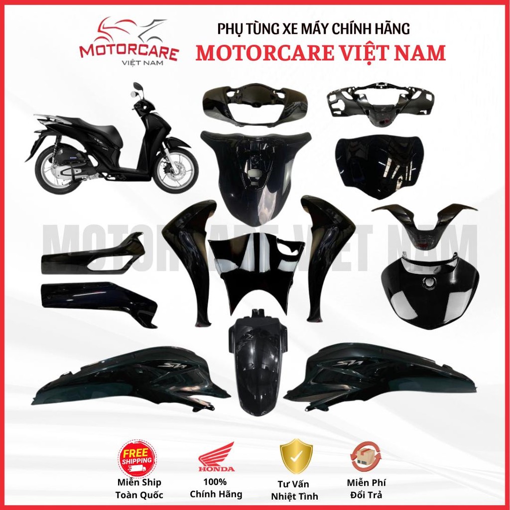 (Có bán lẻ) Dàn áo xe SH 125/150cc (2020) K0R màu Đen NHB25 chính hãng Honda - ĐTP