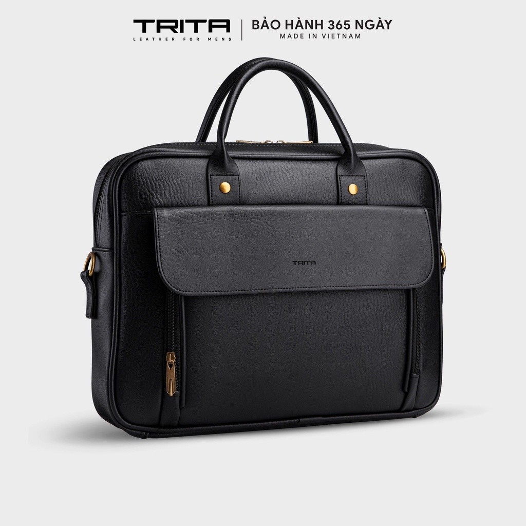 Cặp công sở Trita (Thời trang nam đựng vừa laptop 14 inch - Cặp da TCA6)