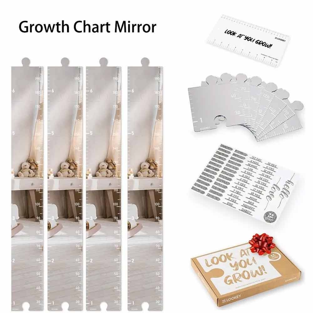 Foldable Growth Chart Mirror for Wall 3 in 1 Children'S Growth Chart Mirror