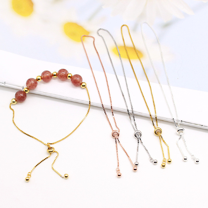 S925 Sterling Silver Bead Screw Bracelet DIY Bracelet Silicone Adjustable Beaded Zilutong Box Bracel
