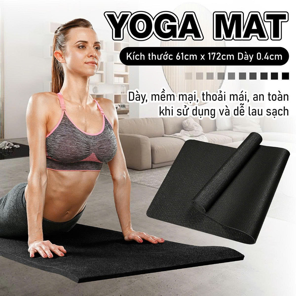 (4mm) professionall-Thảm tập Yoga cao cấp Thái Lan loại TPE,, dày <4mm kích thước: 173cmx61cm