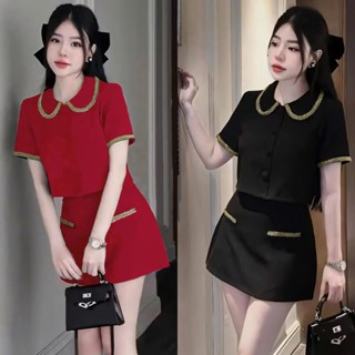 HỎA TỐC (Bigsize 50-90kg) Set Bộ Váy Tay Ngắn, Phối Viền Dễ Thương Có Lót Trong – Tôn Dáng Cho Nàng Béo Xinh DV116