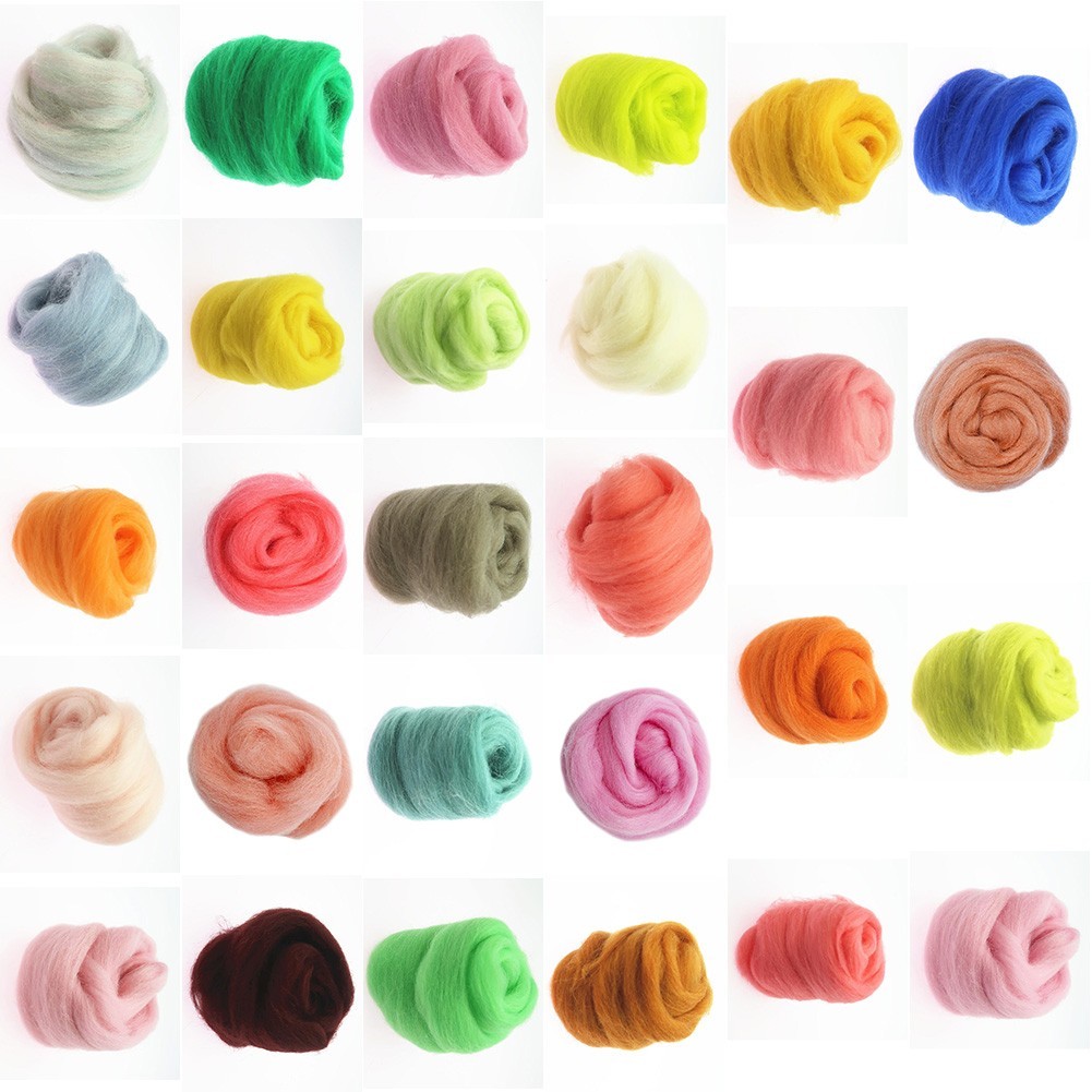 Gói màu len nỉ kim 20G Nâu Xám Đỏ Hồng Xanh Trung Tính