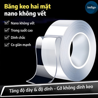 Băng keo nano 2 mặt – 3cm/5cm × 3m, keo trong suốt tái sử dụng, siêu bám dính, dùng trong gia đình
