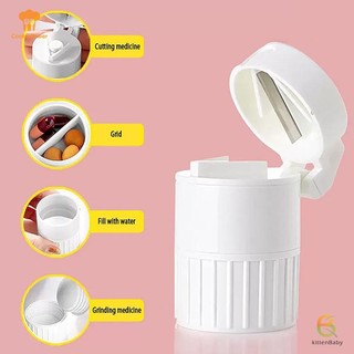 Kittenbaby 4 Trong 1 Di Động 4 Lớp Bột Máy Tính Bảng Máy Xay Bột Thuốc Cắt Thuốc Bộ Chia Hộp Bảo Quản Máy Nghiền Di Động Hộp Đựng Thuốc Mới
