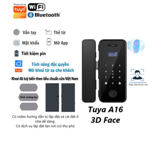 Khóa cửa vân tay kính cường lực BLE / Wifi - Camera, Face ID thông minh App Tuya / Smartlife / TTlock