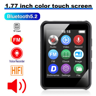 Bt 5.2 Full Màn Hình Cảm Ứng HD Video Mp4 Mp3 Máy Nghe Nhạc Có Loa Hỗ Trợ Đài FM Ghi Âm Đồng Hồ Báo Thức