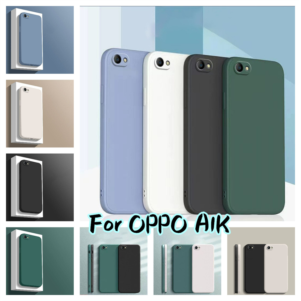 [Tiền gửi quý giá] Dành cho OPPO A1K Cover Silicone Full Case Vỏ điện thoại màu trơn cổ điển Vỏ bọc 