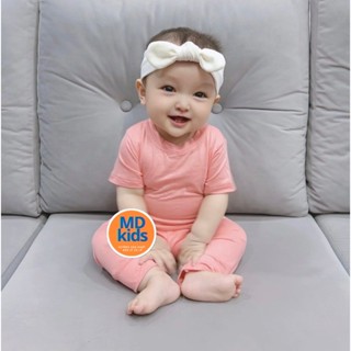 Bộ quần áo thun lạnh tay ngắn quần dài MDKIDS cho bé trai và bé gái 5-15kg.