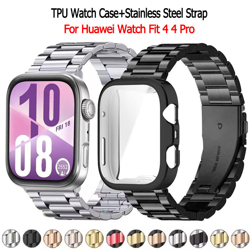 Beiziye Bảo vệ vỏ dây đeo bằng kim loại cho Huawei Watch Fit 4 / 4 Pro Smart Watchband Bracelet Prot