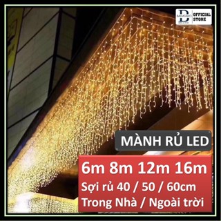 Đèn Rèm Mành Mưa 6m 8m 12m 16m Led Rủ Mành Thả Trang Trí Ngoài Trời Trang Trí Sự Kiện giáng sinh noel năm mới quán cafe