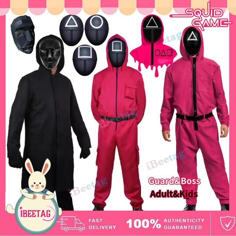 Mực Bảo Vệ Trò Chơi / Boss Trang Phục Hóa Trang Người Lớn & Trẻ Em Áo liền quần Có Găng Tay Mặt nạ Có Mũ Trùm Đầu Áo liền quần Halloween Nhập Vai Sự Kiện Trang Phục Nhân Vật Trang Phục