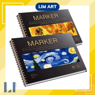  Sổ vẽ giấy vẽ Marker bìa tranh Vangogh 60 tờ 130gsm 