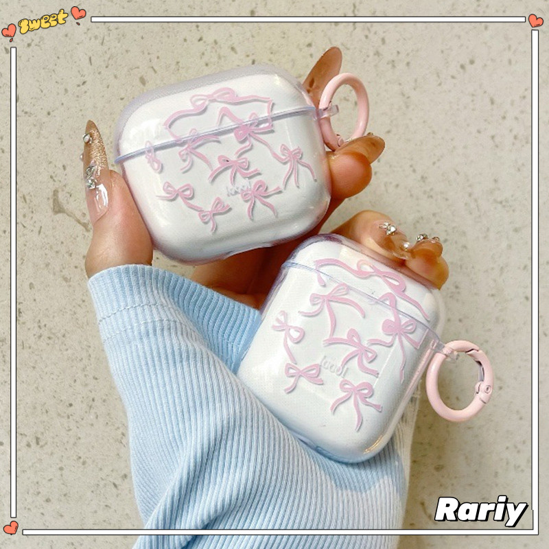 Ốp bảo vệ tai nghe AirPods hình nơ hồng - Dành cho AirPods 1/2/3/Pro-RT