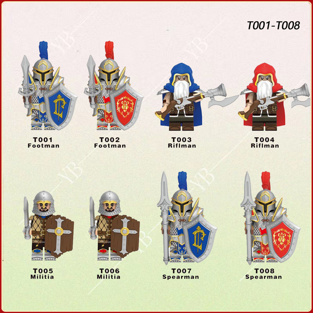 Đồ chơi giáo dục trẻ em hạt nhỏ khối xây dựng bộ binh con người lùn dân quân nhân vật Người lính thờ