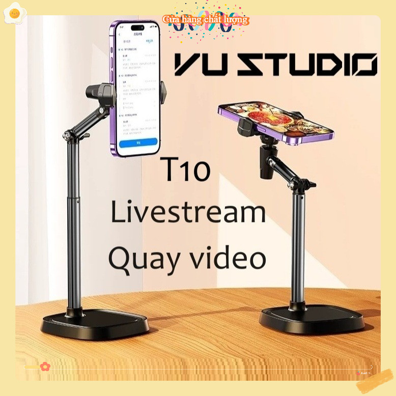 🔥Giá đỡ điện thoại livestream quay video review sản phẩm xem phim quay 360 độ Vu Studio T10, T11