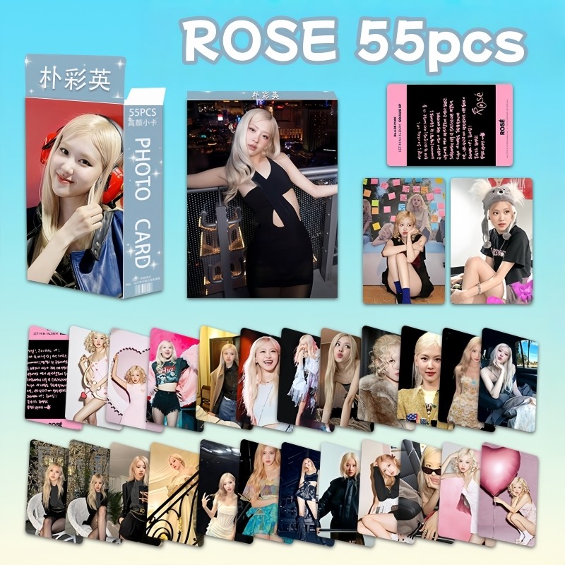 55pcs BP HANK & ROSE JISOO ME  Lomo Cards GIRLS Album ROSÉ 2024 season's greetings 7th Anniversary B