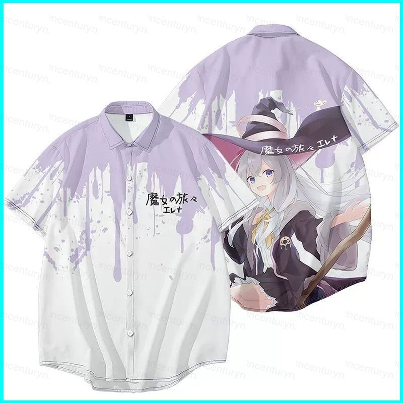 Áo cosplay GN Lang Thang Phù Thủy - Hành Trình của Elaina, vải 3D, áo thun tay ngắn anime