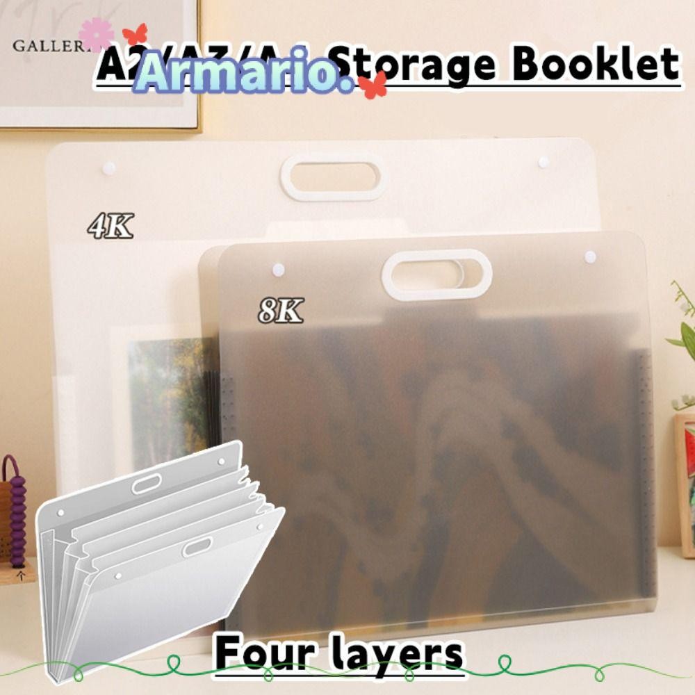 Thư mục tập tin ARMARIO, Túi lưu trữ giấy vẽ tranh di động A2 / A3 / A4, Album ảnh 4K / 8K / 16K Đơn