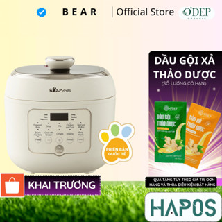 Nồi áp suất 5L Bear YLB-A50P1, 10 công thức nấu ăn, hẹn giờ 24 tiếng, 2 lòng nồi, chính hãng - HAPOS HSA