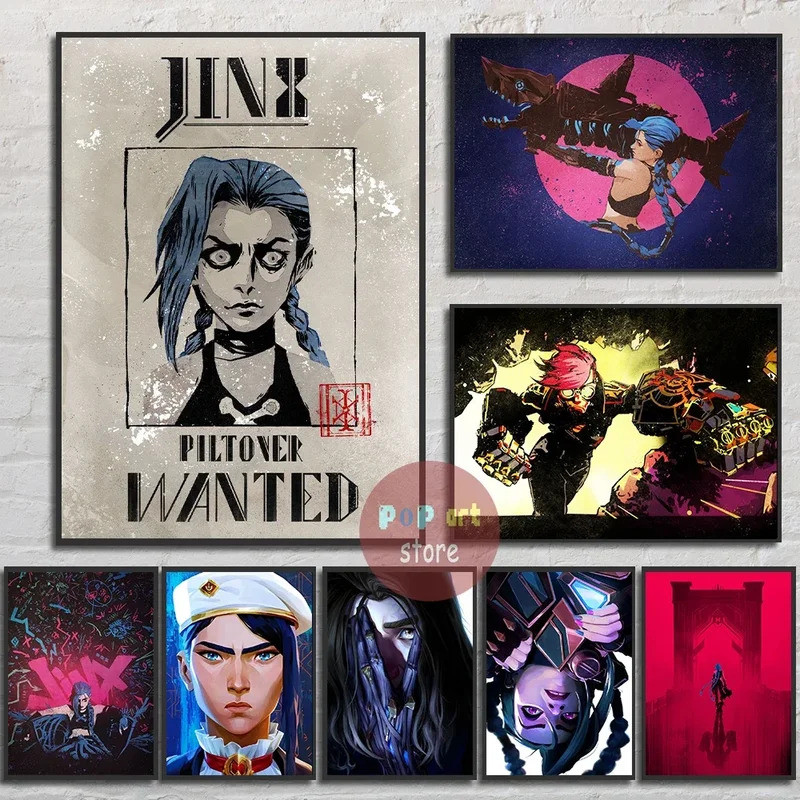 Arcane Season 2 Jinx VI Graffiti Poster Caitlyn Jayce Viktor Arcane Nhân Vật Poster Phim Truyền Hình
