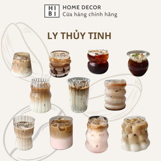 Ly Thủy Tinh Decor Cafe Chịu Nhiệt Mỏng Đẹp - Bộ Ly Uống Cà Phê, Matcha Cách Hàn Quốc Trang Trí Homecafe - Hibi