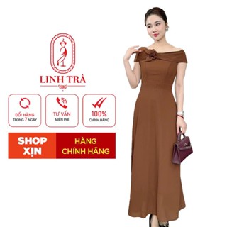 Đầm Trung Niên Sang Trọng [ Linh Trà ] (LT 3025) Đi Tiệc Trang Nhã Thanh Lịch Quý Phái Sang Chảnh Cao Cấp Cho Quý Bà