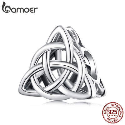 Bamoer Bạc 925 Hạt Celtic Nút Thắt Vòng Tay Phụ Kiện Trang Sức Nữ