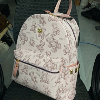 Balo da đi học, ba lô đi chơi họa tiết gấu size 37cm,quai bản to K673