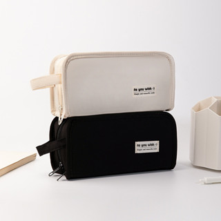 Hộp đựng bút chì hai mặt dung tích lớn Túi ngăn lưới chống vết bẩn mới Túi lưu trữ văn phòng phẩm Hộp bút chì văn phòng sinh viên đơn giản đẹp mắt