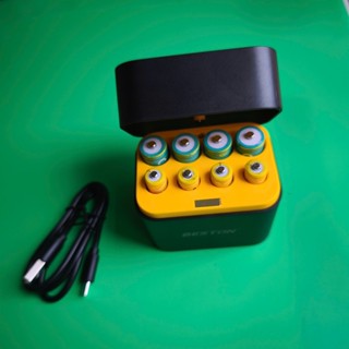 Hộp sạc Beston AA AAA M7037 1.5V dùng cho pin 2A 3A 8 khe, cổng USB-C, sạc nhanh tự ngắt thông minh