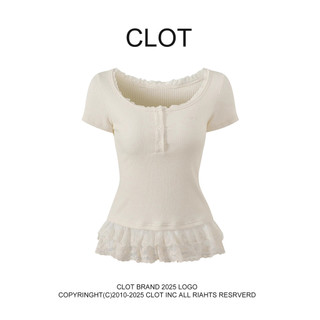 áo croptop ôm body trắng thời trang hè nơ ren tiểu thư kiểu nữ sexy  CLOT baby tee  local brand 