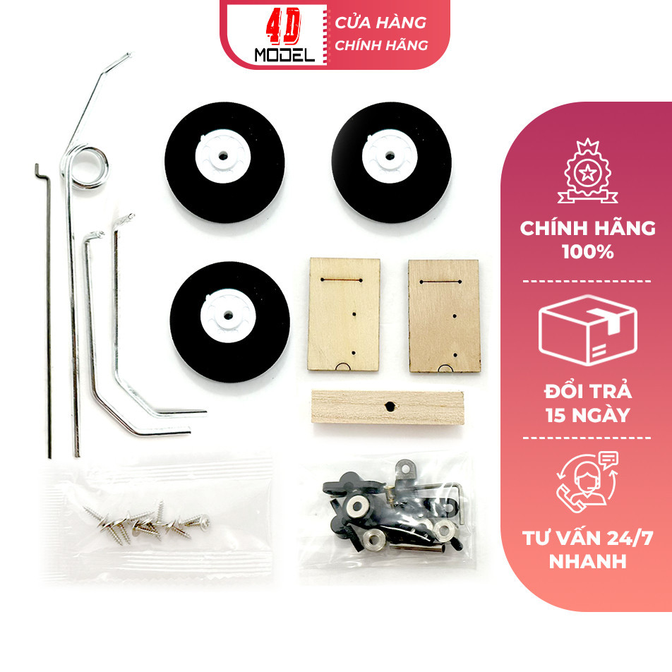 Bộ Càng Đáp Gỗ Dùng Cho Máy Bay Rc Su27, F22 & Các Loại Mô Hình Flat, Scale - 4DMODEL