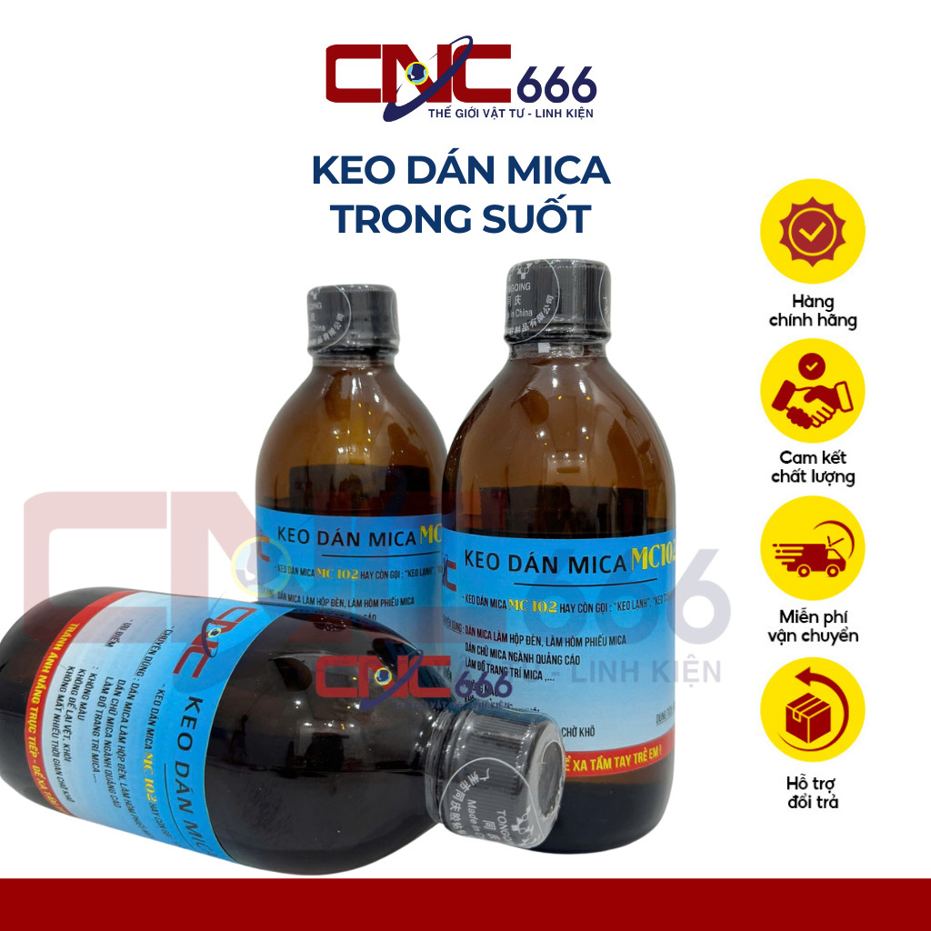 Keo Lạnh MC102 - Keo Tàng Hình Dán Mica Trong Suốt, Không Khói, Không Vệt - CNC666