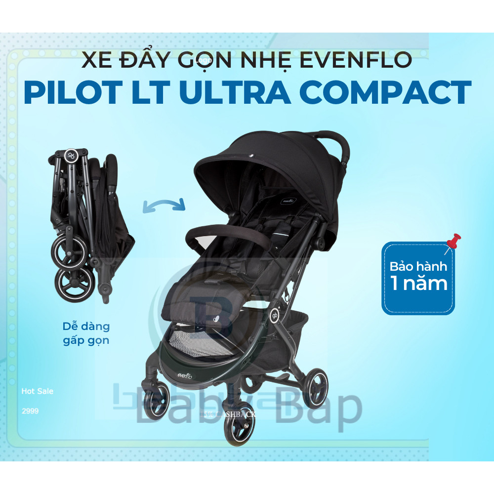 Xe đẩy Gấp Gọn Evenflo Pilot LT Ultra Compact