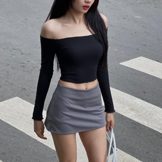  Chân Váy Nữ Kiểu Cạp Trễ Dáng Ôm Có Lót Quần Phong Cách Y2K C070 