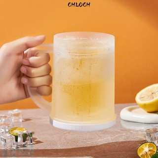 Cốc đông lạnh dạng lỏng CHLOCH, 20oz có tay cầm Cốc đá tủ đông treo tường đôi, Sáng tạo làm dày PET / PP Ice Cold Beer Glass Bar Đồ uống nhà bếp