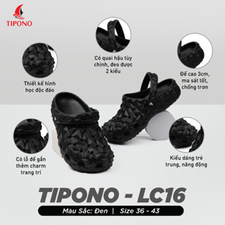 TIPONO LC16 [Tặng Charm Ngẫu Nhiên] Dép Sục EVA Unisex Sầu Riêng – Nhẹ Êm, Chống Trơn Trượt