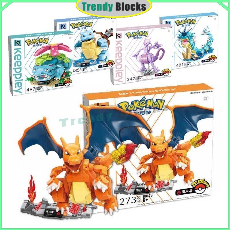 Mewtwo / Pikachu / Charizard / Bulbasaur / Mewtwo Khối xây dựng Đồ chơi Quà tặng cho bé trai và bé g