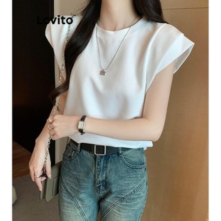 Áo thun Lovito màu trơn cơ bản thường ngày cho nữ LNE55242