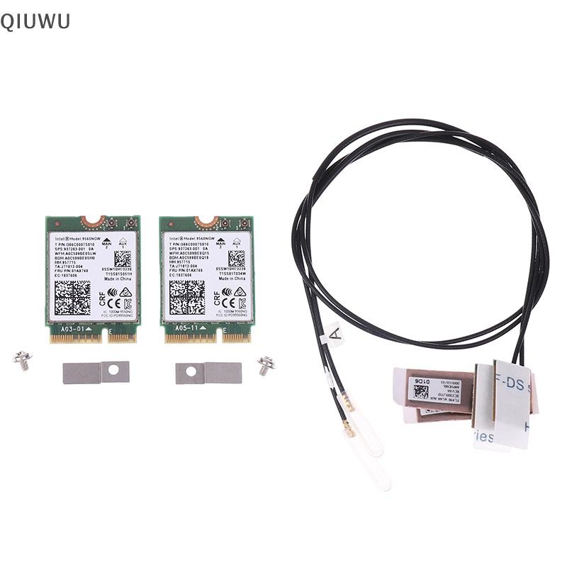 Qiuwu 9560NGW Thẻ WiFi + Ăng-ten 1733Mbps AC 9560 Băng tần kép 2.4G / 5G BT 5.0 802.11Ac M.2 CNVI 95