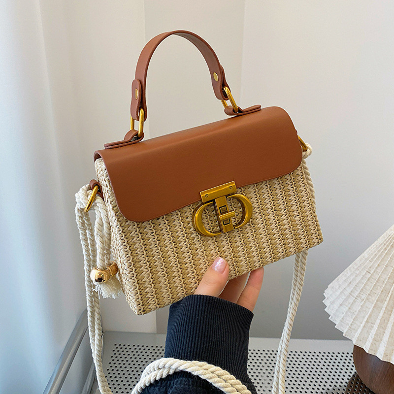 Túi Kelly Túi Nhỏ Nữ Phong Cách Mới Túi Dệt Ống Hút Túi ins Túi Đeo Vai Túi Đeo Ngang