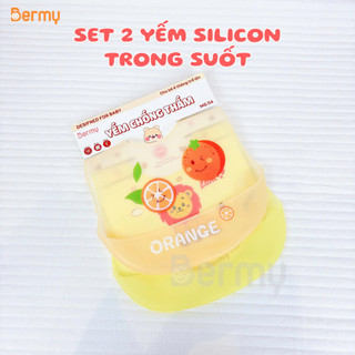 [MỚI] Yếm Ăn Dặm BERMY Silicon Trong Suốt Siêu Nhẹ Chống Thấm Nước Cho Bé Yêu - BAO BÌ ĐẸP