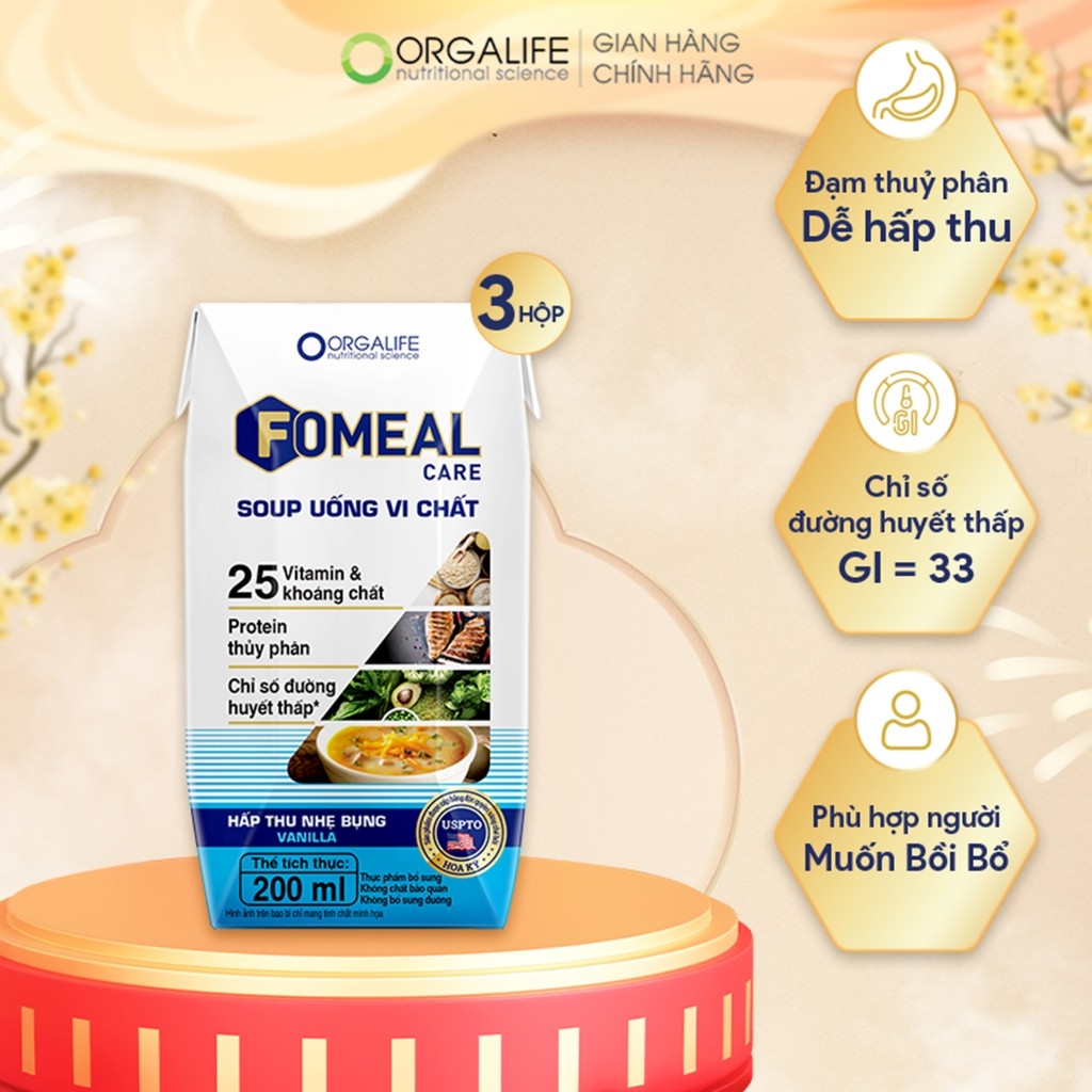 Combo 3 - 15 ngày thay thế bữa ăn, dễ hấp thu, tăng đề kháng Fomeal care (200ml/hộp)