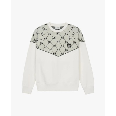 MLB - Áo sweatshirt unisex cổ tròn tay dài Jacquard Dia Monogram_3AMTM1144-50CRS