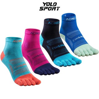 Tất 5 Ngón Chạy Bộ Cao Cấp Coolmax Aonijie Cổ Trung E4802 Vớ Xỏ Ngón Hạn Chế Phồng Rộp Thoáng Khí Chống Chaffing Ma Sát